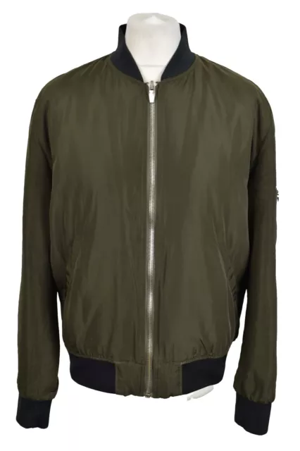 ZARA MAN Basic Green Padded Jacket Eur XL Mens Polyester Bomber Full Zip
