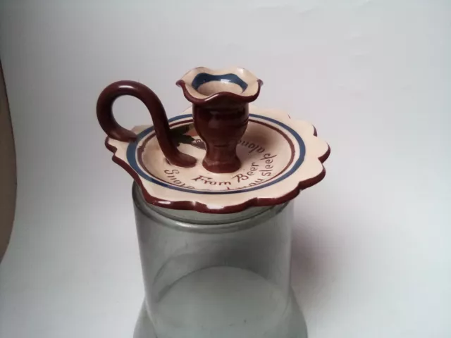 Beer Longpark pottery Torquay Candle holder  Cottage   design  13 cm