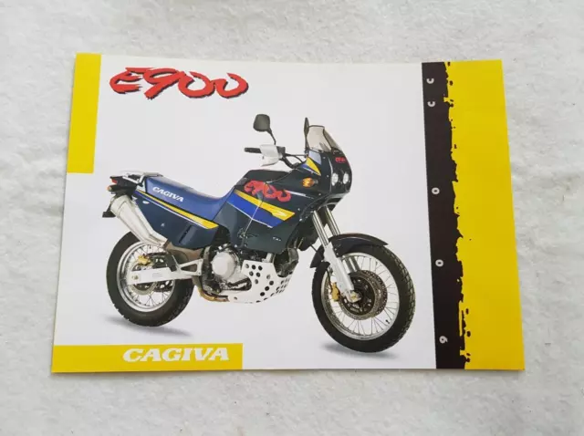 CAGIVA E900 Motorcycle Sales Spec Leaflet c1994 ENGLISH & ITALIAN TEXT