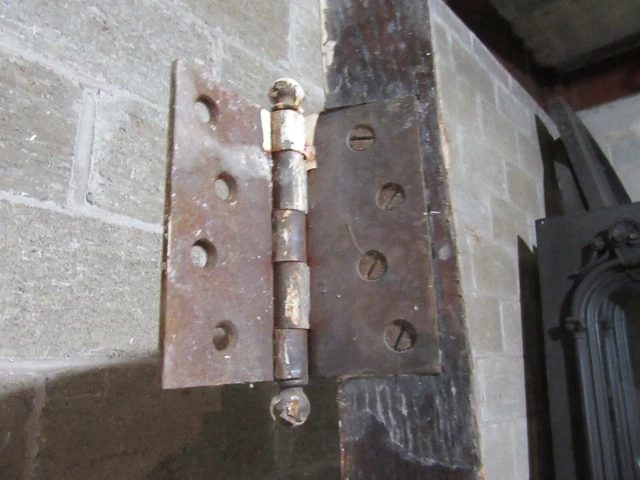 ~ ANTIQUE OAK 6 PANEL DOOR WITH HARDWARE X ~ 32 x 81.5 ARCHITECTURAL SALVAGE 5