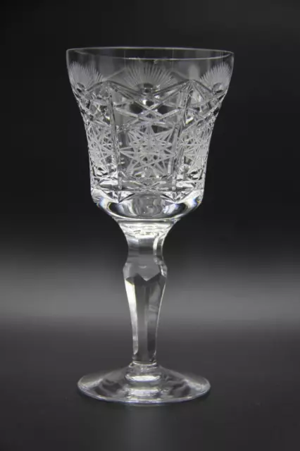 Vintage Bohemian Cut Crystal Wine Glass