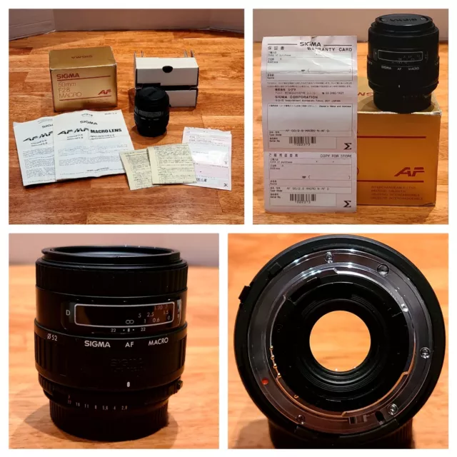 Sigma Autofocus 50mm f/2.8 Macro AF D Lens for Nikon F Mount w/Box & Manuals