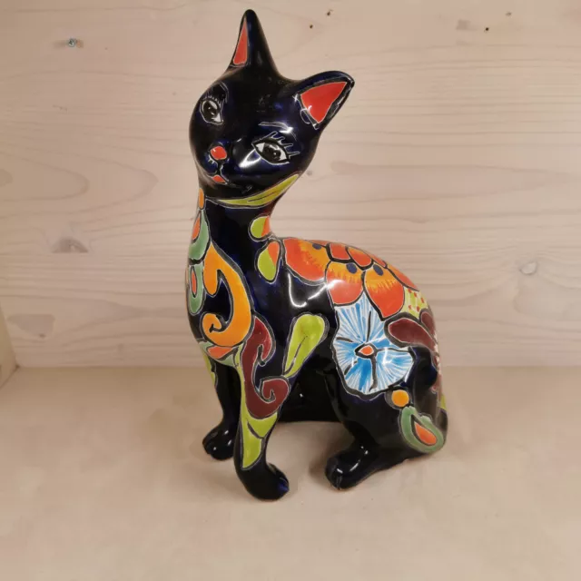 Talavera-Keramik Katzenstatue Mexiko