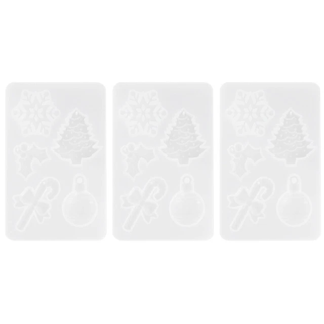 Set 3 Weiß Kieselgel Tag Anhänger Silikonform Weihnachtssüßigkeit