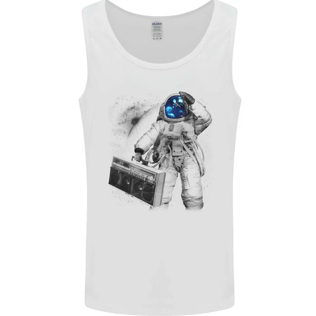 Space Ghetto Blaster Astronaut Music Mens Vest Tank Top