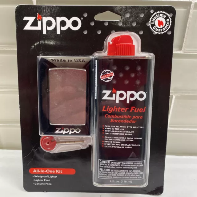 Zippo All-in-One Kit Flint Wind proof Lighter Fuel