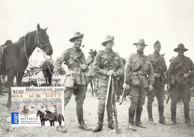 S0154 Australia 2013 Battle of Beersheba Joint Issue Aust Post Maxicard postcard