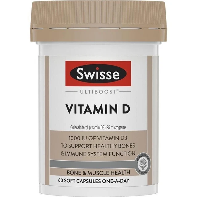 SWISSE VITAMIN D VITAMIN D3 Colecalciferol 25 micrograms 1000IU