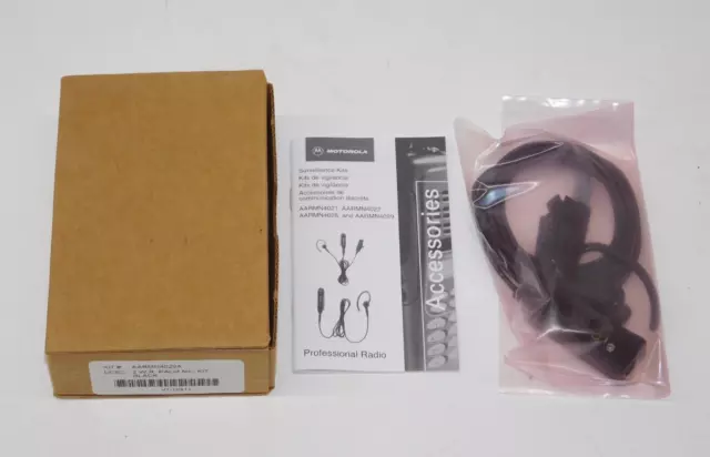 New Motorola AARMN4029A Radio 2-Wire Surveillance Kit Earpiece Mic Push Talk