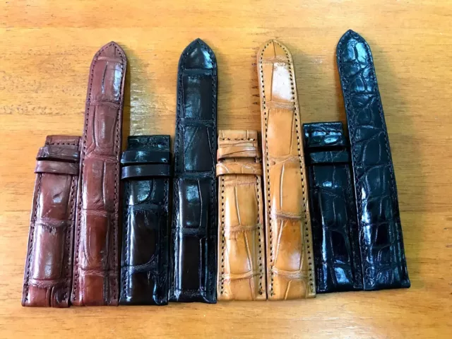 100% Genuine Crocodile Alligator Skin Leather Watch Strap Band 18mm/24mm