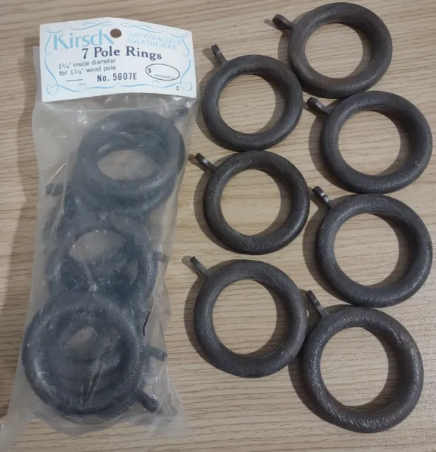 KIRSCH Curtain Drapery Pole Rings for 1 3/8" Wood Pole Lot of 14 model 5607E
