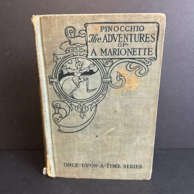 Antique Pinocchio Adventures by Carlo Collodi 1904 Illustrated Gilt Hardcover