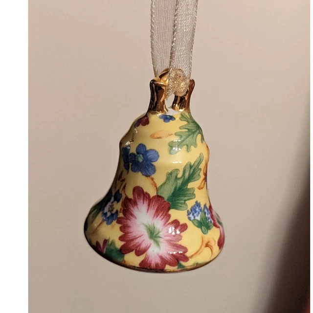 Mini Bell-Two's Company Caroline Chintz Bell Porcelain Ornament