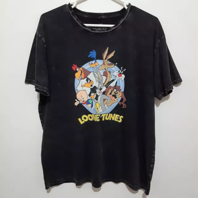 Looney Tunes Shirt Mens Black Bugs Bunny Daffy Duck Size Large