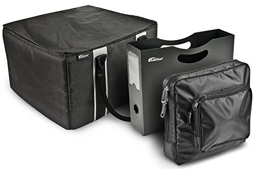 AutoExec AUE14006 File Tote Organizer Black with Hanging File Holder and Case