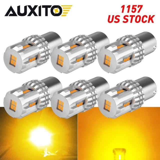 6pcs 2200k 1157 Amber Yellow LED Reverse Turn Signal Light Bulbs Lamp DRL Brake