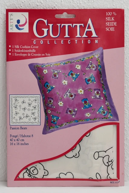 Funda de cojín de seda ARTY'S Gutta "Passion Bears" 40x40 cm Pongé 8