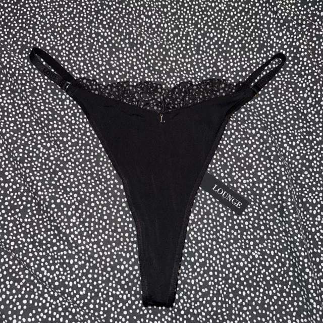 Lounge Underwear Black Lace Anti Gravity Thong Large BNWT