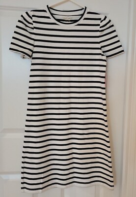 Kate Spade Striped Puff Sleeve Dress Cream/Black Size XS NWT