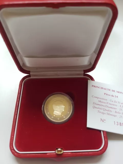 Monaco 2 Euro 2010 Fürst Albert II. Polierte Platte PP proof im Etui Zertifikat