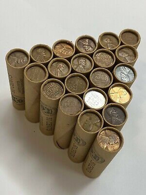Vintage Stamped Lincoln Wheat Penny Roll - 50 Cent Lot of PDS 1909-1958 US Coins