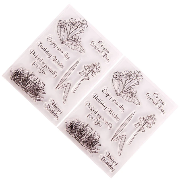 2 PCS Clear Journal TPR Samps Silicone Stamp Cards Scrapbook