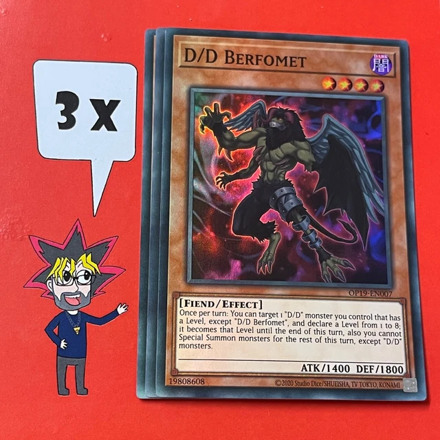 3 X  YuGiOh D/D Berfomet - OP19-EN007 - Super Rare - NM PLAYSET