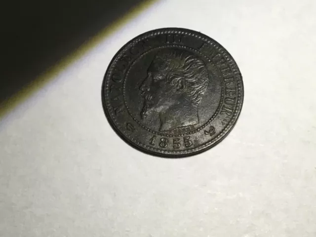 1 centime Napoleon III 1855 W ANCRE. la plus rare des pièces de 1 centime
