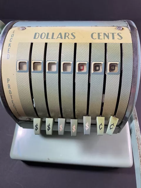 Vintage Paymaster Series X550 Check Writer Embosser Stamper Machine With Key
