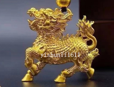 1pc 999 24K Gold Pendant Yellow Gold dragon pendant good luck Gift #1599
