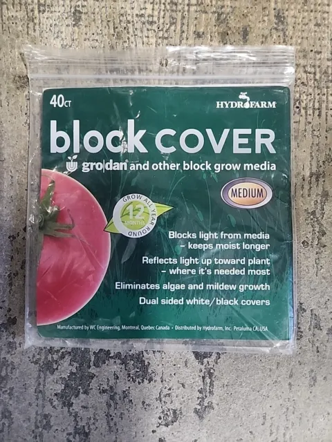 Hydrofarm Block Cover HGCOV6 MEDIUM 40Ct Pack