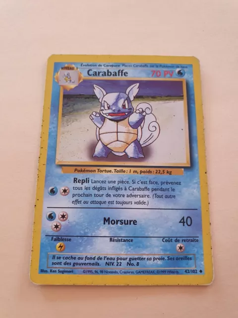 Carte Pokemon Carabaffe 42/102 Set de Base PCA EXC/NM+