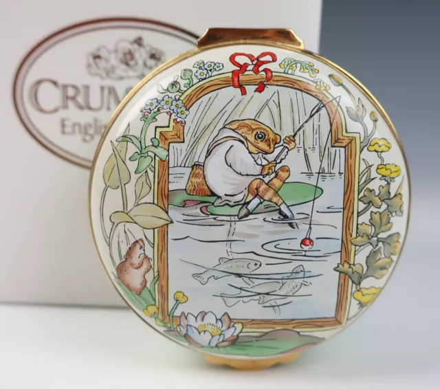 Large Crummles 1988 Biennial Beatrix Potter Jeremy Fisher Enamel Trinket Box Large Crummles 1988 Biennial Beatrix Potter Jeremy Fisher Enamel Trinket Box