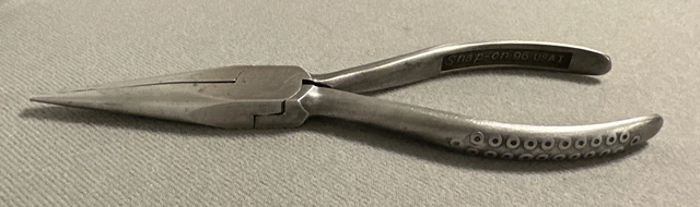 Vintage Snap on No. 96 7-1/4" Long Vacuum Grip Needle Nose Pliers USA Vintage Snap on No. 96 7-1/4" Long Vacuum Grip Needle Nose Pliers USA