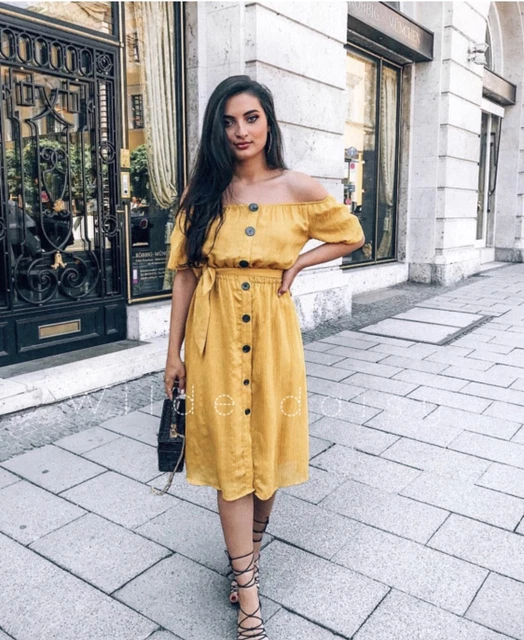knee length dresses for ladies ZARA. TS buttoned midi dress – Hibuy market main image 0