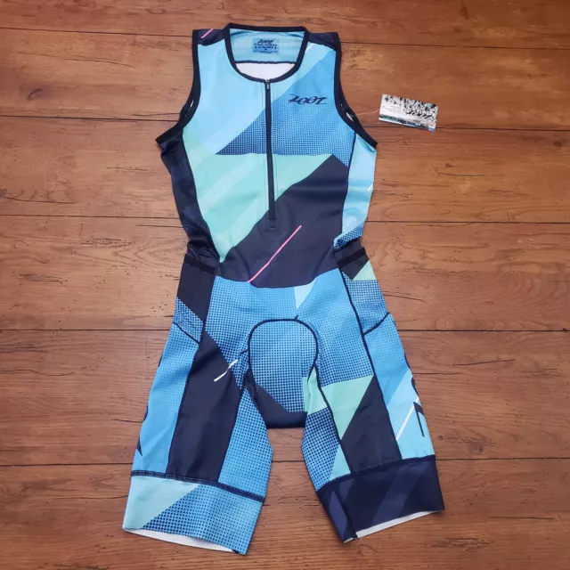 ZOOT Mens Small LTD TriSuit Sleeveless Cali19 Blue Triathlon Skinsuit Racesuit S
