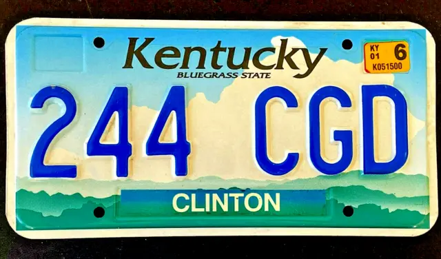 2001 KENTUCKY Expired Metal License Plate Clinton Co. Auto Vehicle Car Truck Tag