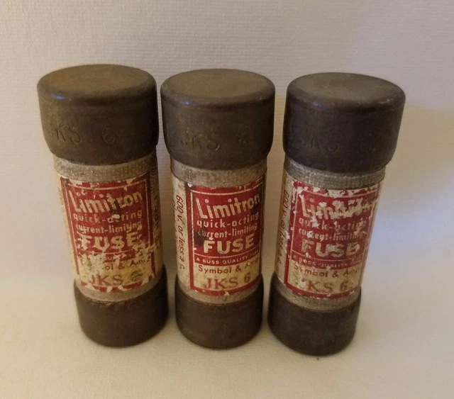 Lot De 3 Cooper Bussmann Buss Limitron JKS-6 JKS6 Fusible 6A 6 Amp 600V