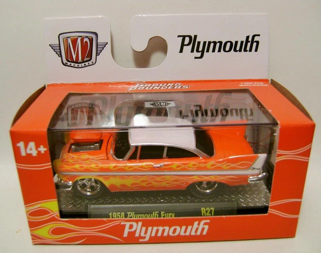 Modèle Réduit Johnny Lightning 1:64 1958 Plymouth Fury - Christine, Rouge, Moulé Sous Pression, Neuf