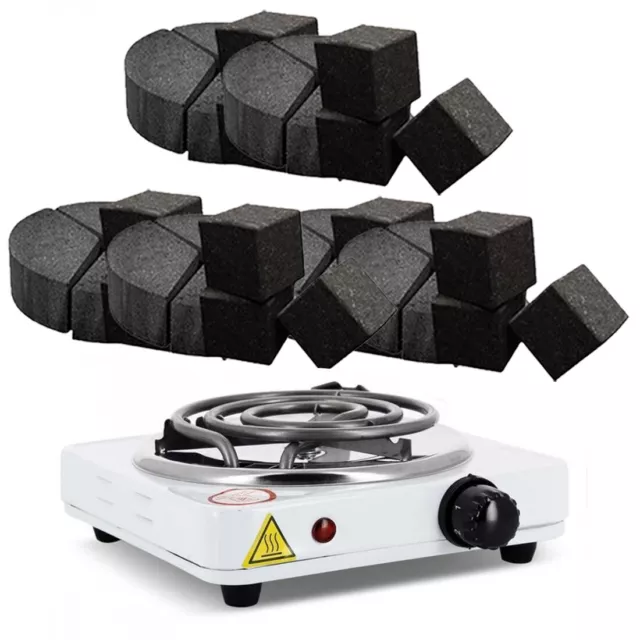 Megaprom Allume-charbon électrique pour chicha, Brûleur à charbon avec plaque  chauffante de 140 mm de diamètre, Plaque de cuisson, Réchaud de camping