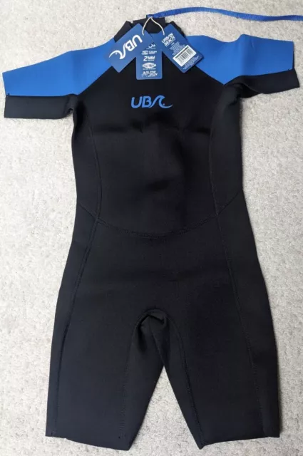 Boys Age 9-10 Years 'Urban Beach' Black & Blue Sharptooth Shorty Wetsuit BNWT