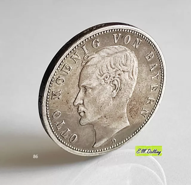 1891 - OTTO von Bayern 5 Reichsmark 900er Silber