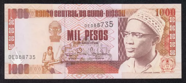 Guinea-Bissau Banknote - 1000 Pesos - P13 - 1993 - Unc 🇬🇳