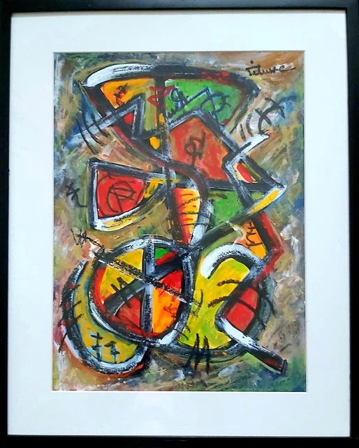 SUPERBE GOUACHE ABSTRAITE Sur Papier De Tiluxe Expressionisme