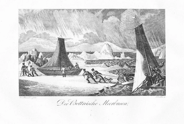 1820 - Gulf Of Bothnia Bottniska Viken Incisione