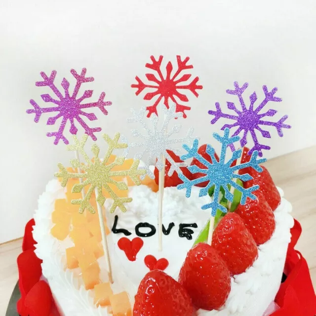 40 Pz Multicolore Neve Torta Topper Compleanno Decorazione Festa Bambini Natale