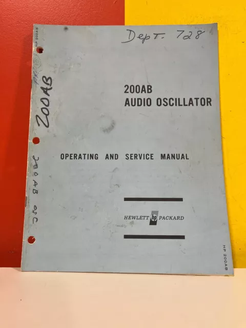 HP 200AB-901 200AB/ABR Audio Oscillator Operating & Service Manual