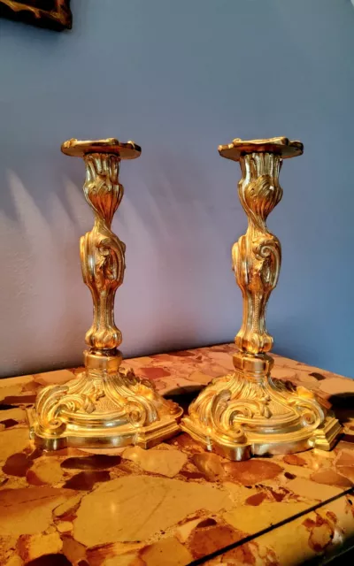 Lot De 4 Bougeoirs Anciens En Bois ébonisé - Style Biedermeier - Fait Main - Allemagne