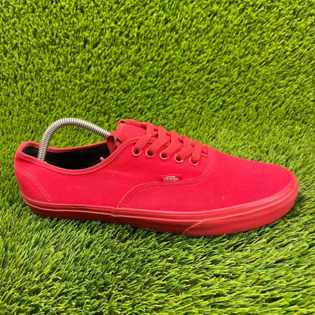 Vans Authentic Mens Size 10.5 Red Athletic Casual Lace Up Shoes Sneakers 721454