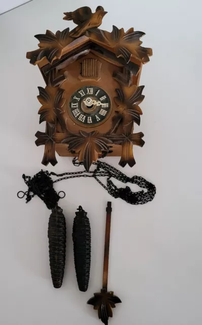 Vintage German Wooden Cuckoo Wall Clock For A Restoration Project